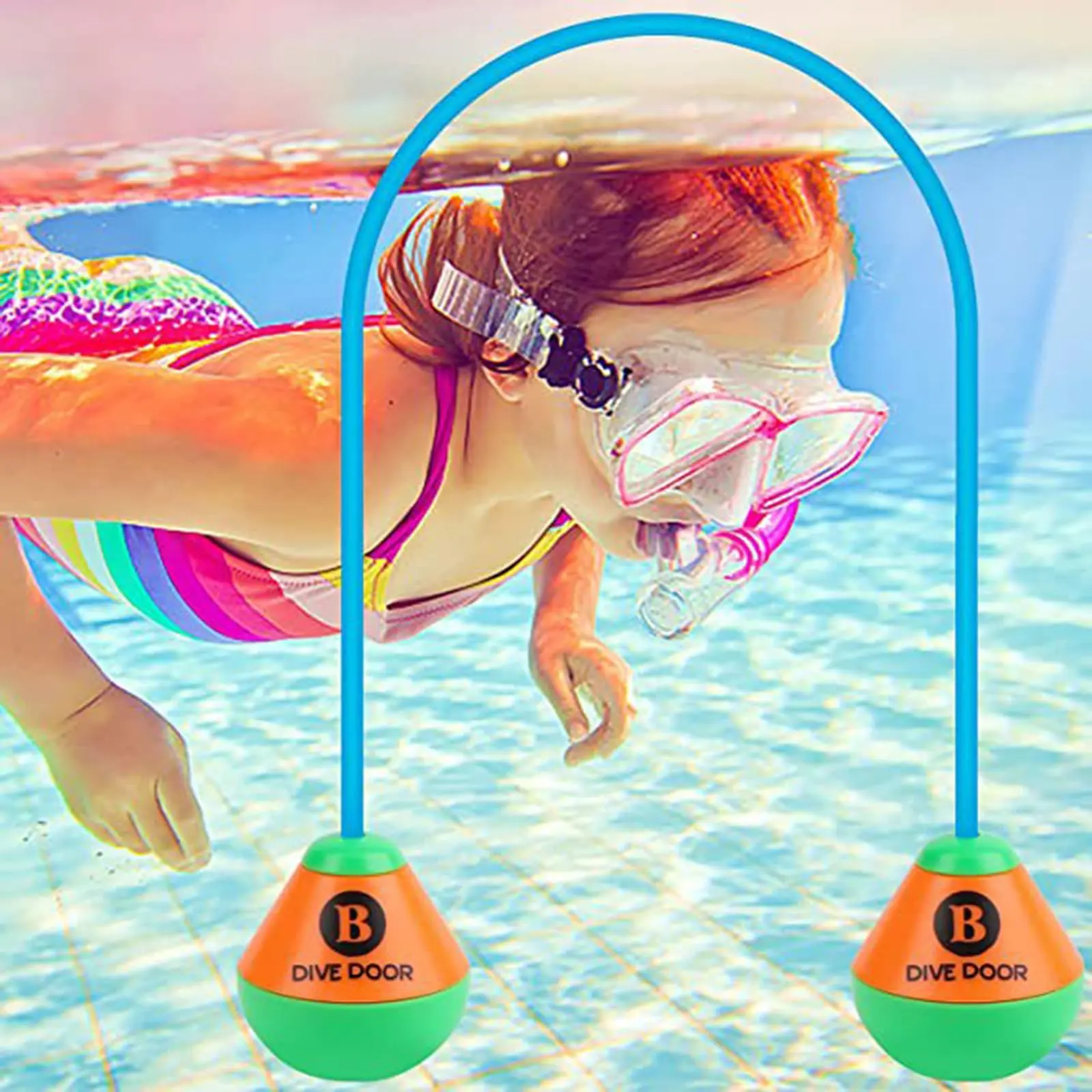 2 Pcs Swim Toy Dive Swim Thru Door Pool Underwater Toy Reusable Through Door Diving Funny Swimming Games for Adults Kids