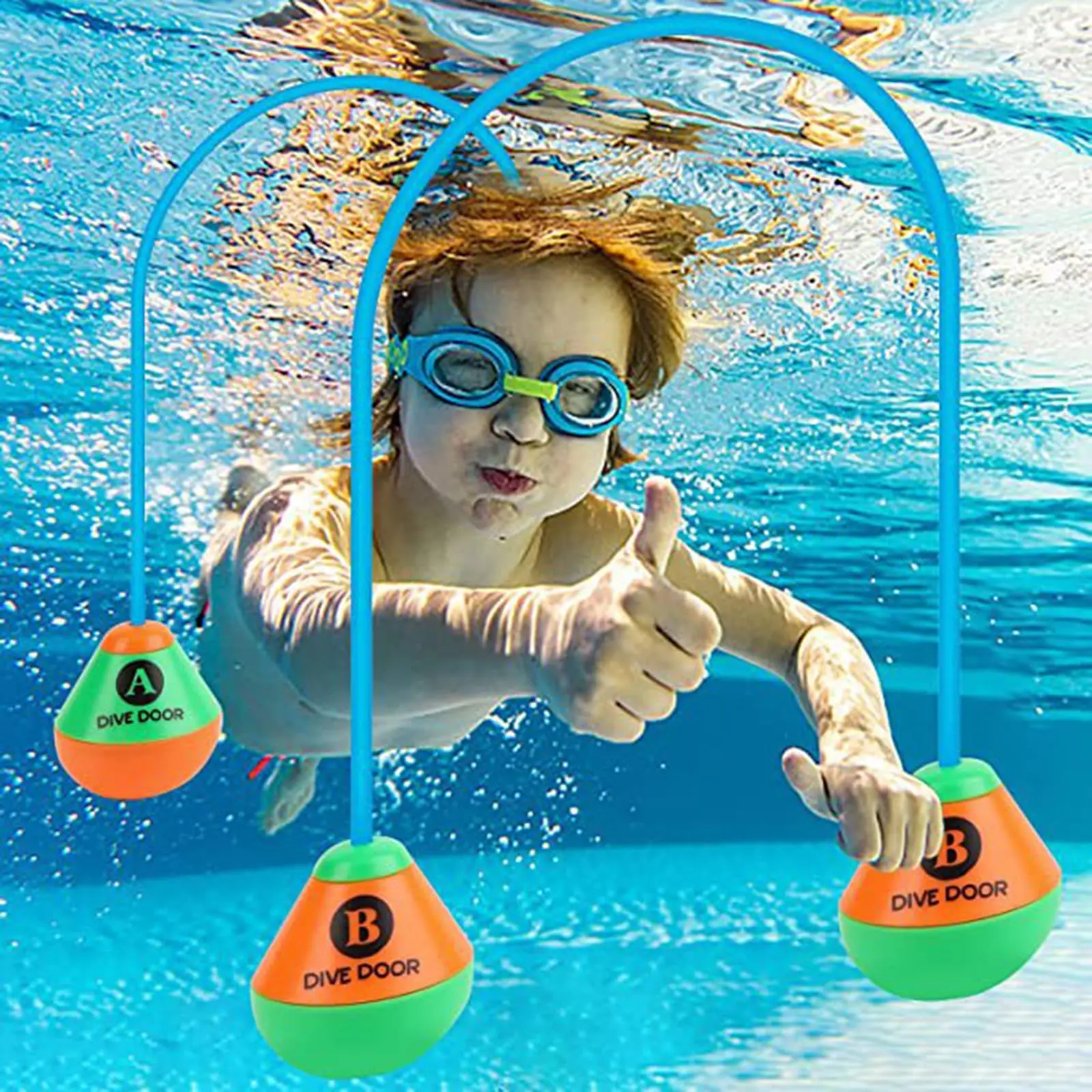 2 Pcs Swim Toy Dive Swim Thru Door Pool Underwater Toy Reusable Through Door Diving Funny Swimming Games for Adults Kids