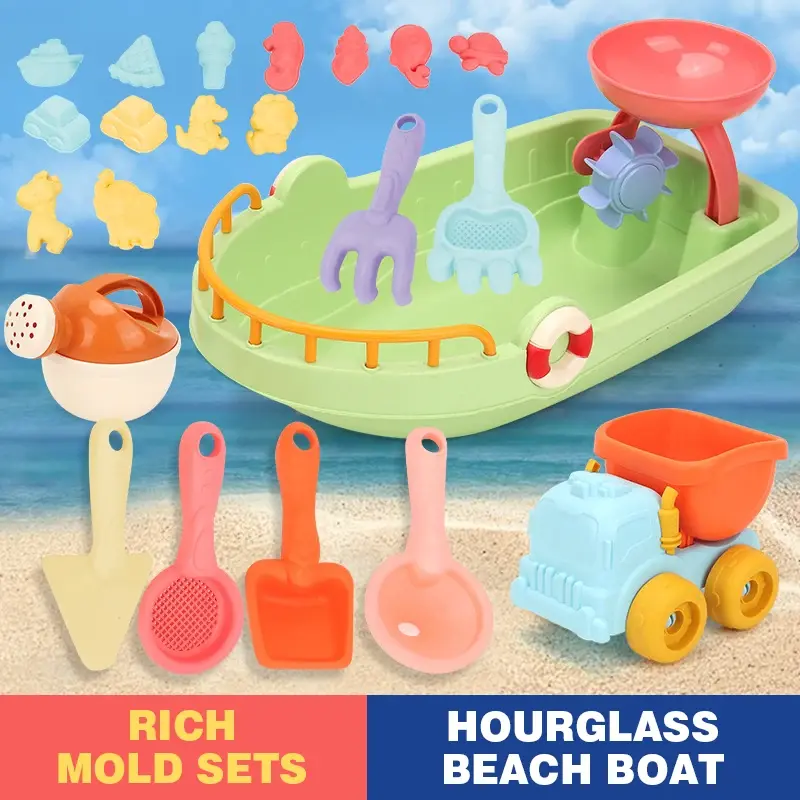 Beach Sand Toys Set with Sand Molds Toddlers Outdoor Dump Truck Car Toy Play Shovels Castle Animal Mold Kids Sandbox Toy for Kid