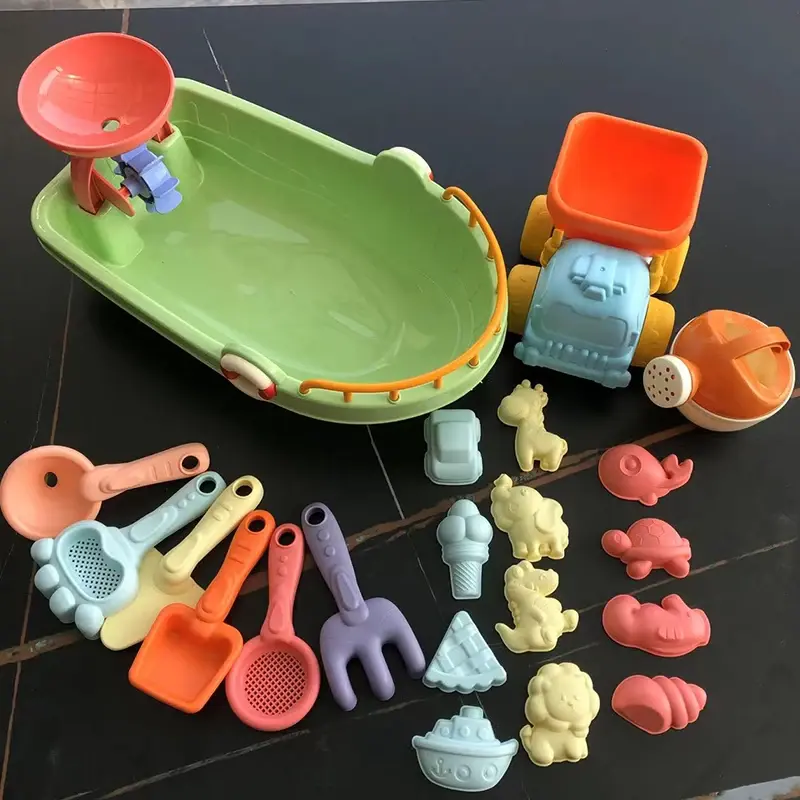 Beach Sand Toys Set with Sand Molds Toddlers Outdoor Dump Truck Car Toy Play Shovels Castle Animal Mold Kids Sandbox Toy for Kid
