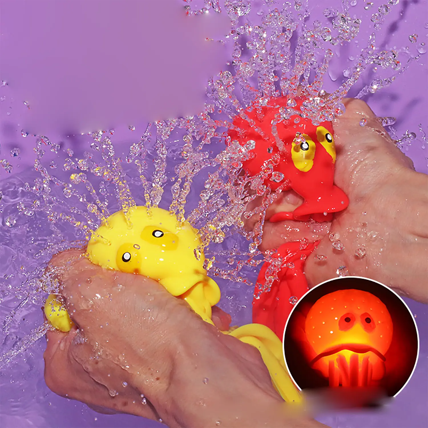 Luminescent Water Spray Octopus Sponge Absorbs Water Octopus Swimming Shower Toy Children's Summer Water Playing