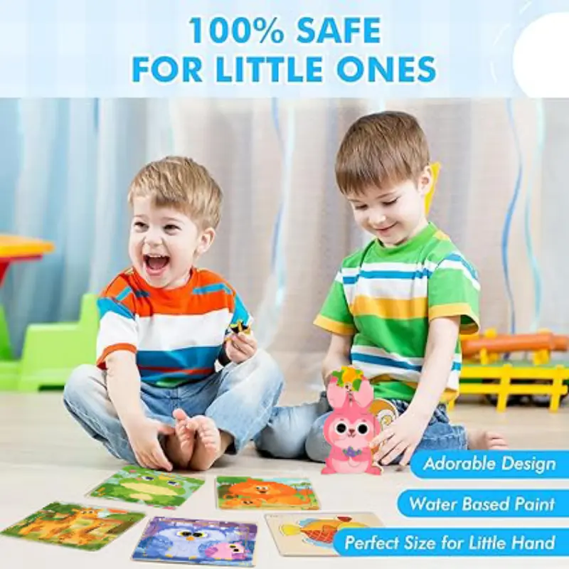 Montessori Wooden Children Cartoon Animal Pattern Puzzle Toy For Early Childhood Education 2-7 Years Old