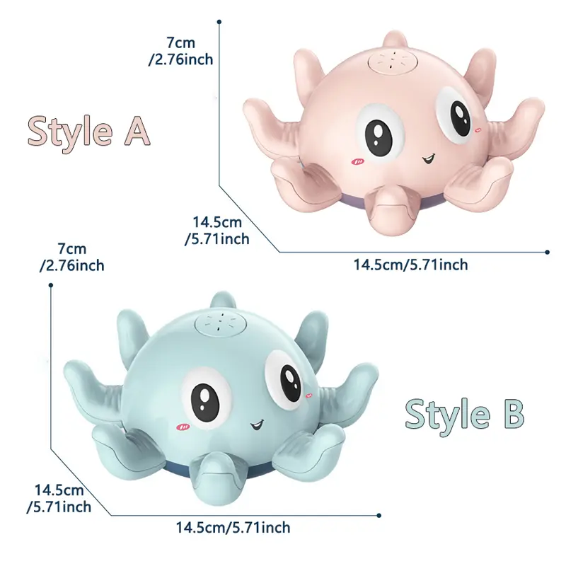 Baby Bath Toys Spray Water Shower Toys for Kids Electric Octopus Whale Bath with LED Light  Automatic Sensing Squirting Water
