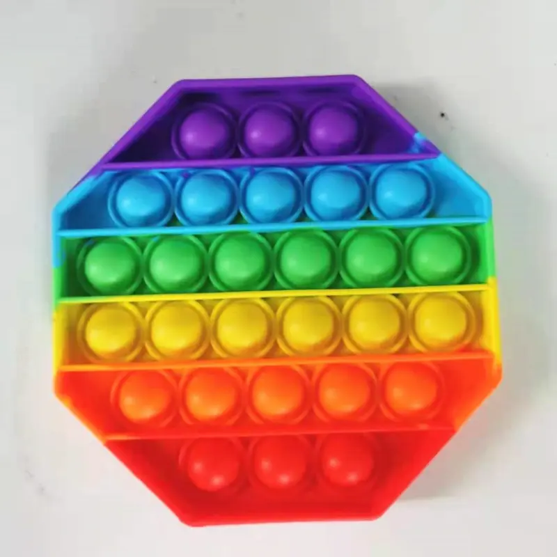 Rainbow Fidget Reliver Stress Toys Push Bubble Antistress Toys Adult Children Simple Dimple Toy To Relieve Autism Kids Game Gift