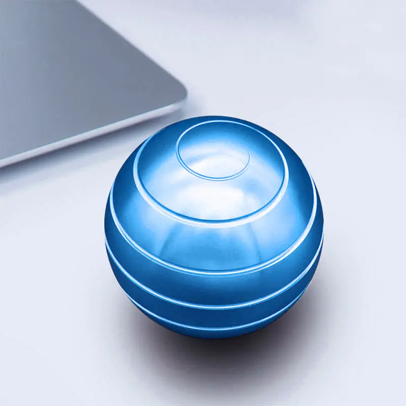 Adult Desktop Stress Relief Metal Toy Aluminum Alloy Decompression Hypnosis Rotary Gyro Fingertip Toy Kinetic Round Spinner Gift