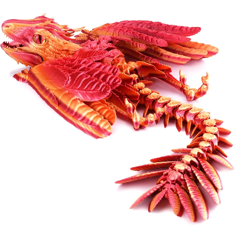Realistic Feathered Wyvern Dragon Statue 3D Printed Dragons Articulated Fidget Dragon Antistress Toy Desktop Pet Decoration Gift