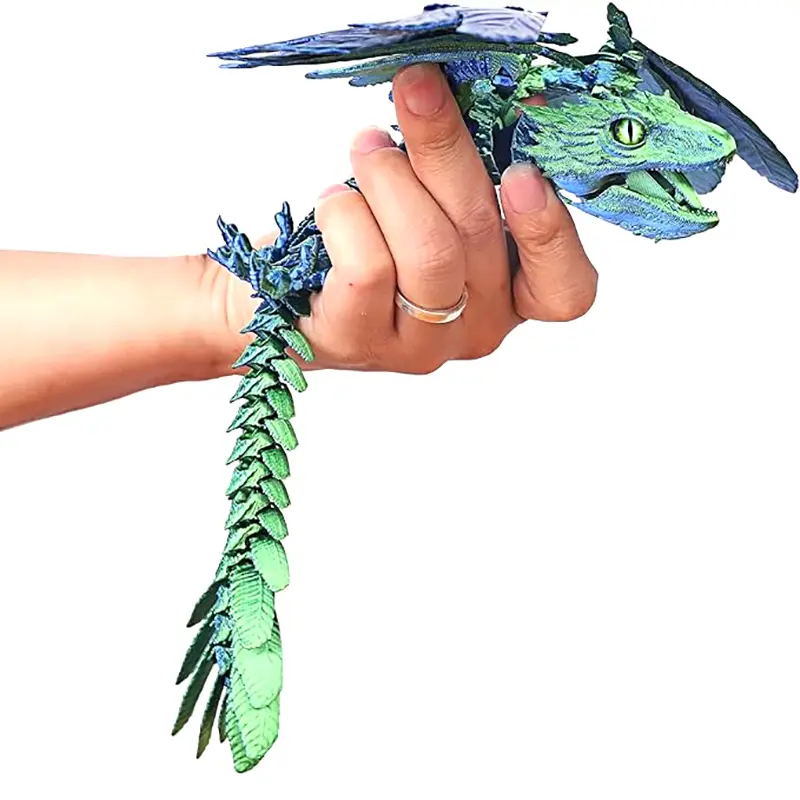 Realistic Feathered Wyvern Dragon Statue 3D Printed Dragons Articulated Fidget Dragon Antistress Toy Desktop Pet Decoration Gift