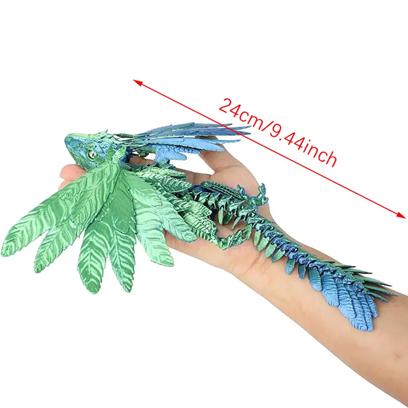 Realistic Feathered Wyvern Dragon Statue 3D Printed Dragons Articulated Fidget Dragon Antistress Toy Desktop Pet Decoration Gift