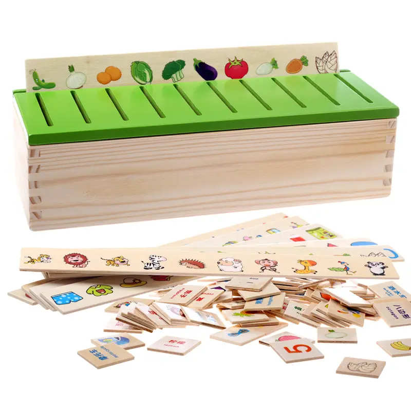 Montessori Toy Children Wooden Creature Cartoon Puzzle Intelligence Learning Montessori Early Education Puzzle Toy Suit