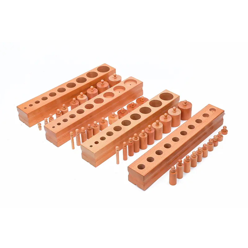 Cylinder Block Set Montessori Sensory Materials for Kids Visual Sense Experience Early Educational Equipment Learning Activities