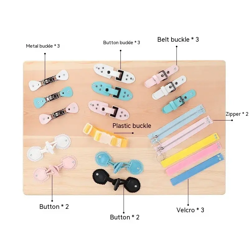 Busy Board DIY Accessories Montessori Educational Baby's Toys Lock Buckle Small Belt Horn Buckle Zipper Developed Intelligence