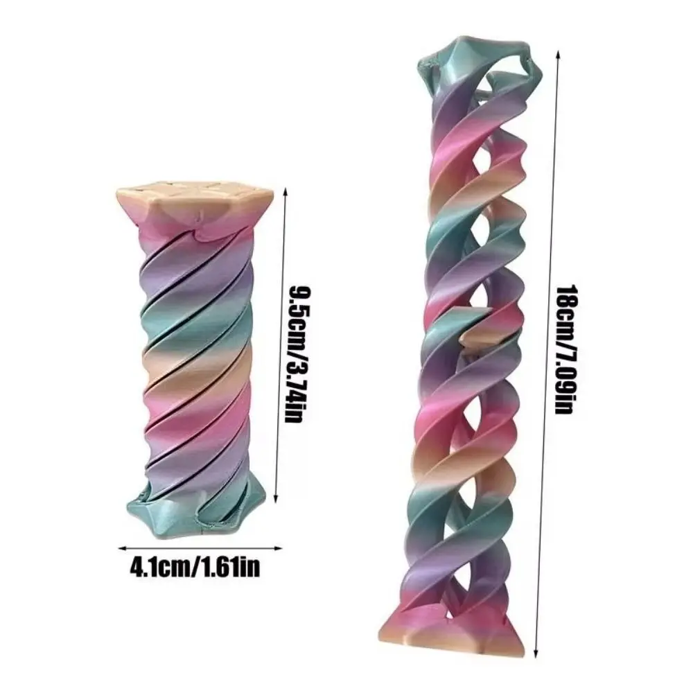 Detachable Rotating Spiral Tree Sculptures Candy Color Rotating Spiral Spiral Cone Fidget Toy Impossible 3D Design