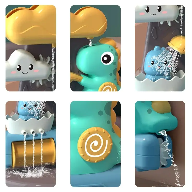 Baby Bathroom Toys Cartoon Animals Dinosaurs Take A Bath Toy Children Sucker Spray Water Take A Shower Delight Playmate Toy Gift
