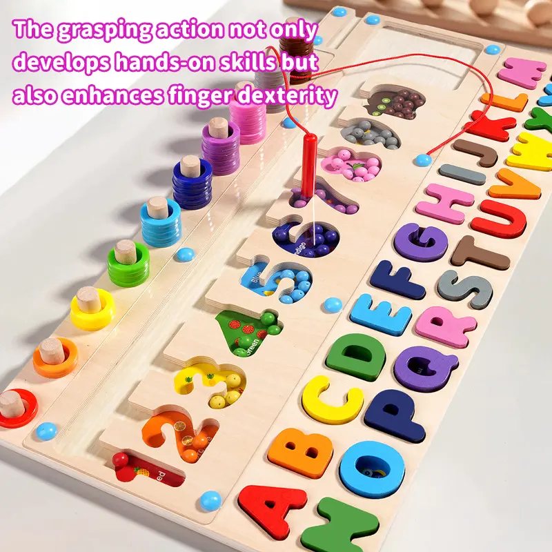 3 in 1 Children Wooden Magnetic Color and Number Maze Learning Education Toys Matching Shape Montessori Educational Toys Gifts