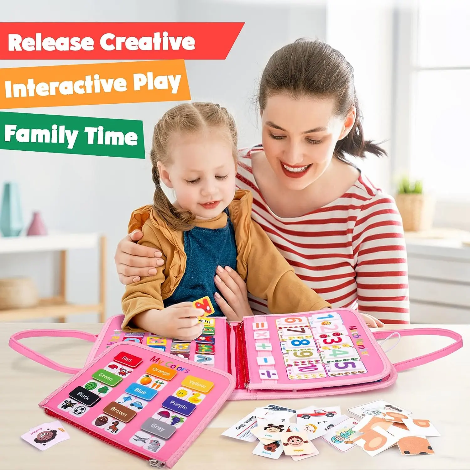 Montessori Toy Busy Board Sensory Activity Toy for Preschool Kids Life Skills Learning Board for Toddlers Travel Toy Gifts