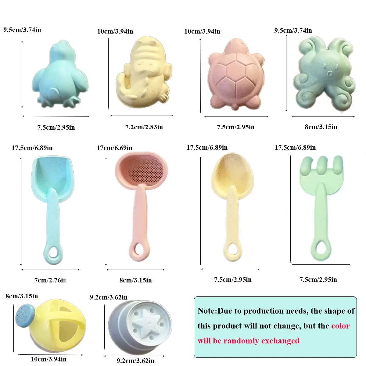 11 /1 PCS Beach Toys for Kids Sand Toys Set for Toddlers Sandbox Toys with Bucket Shovel Rake Set Summer Outdoor Children Gift