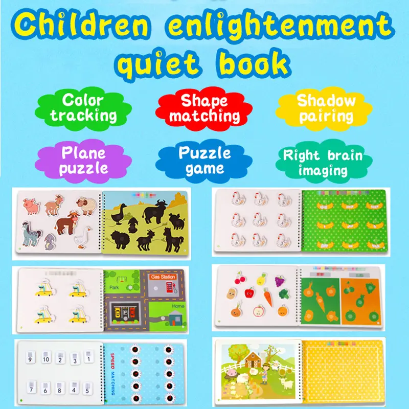 Quiet Busy Book Montessori Toys for Toddler Preschool Activity Binder Busy Board Autism Early Educational Learning Toys For Baby