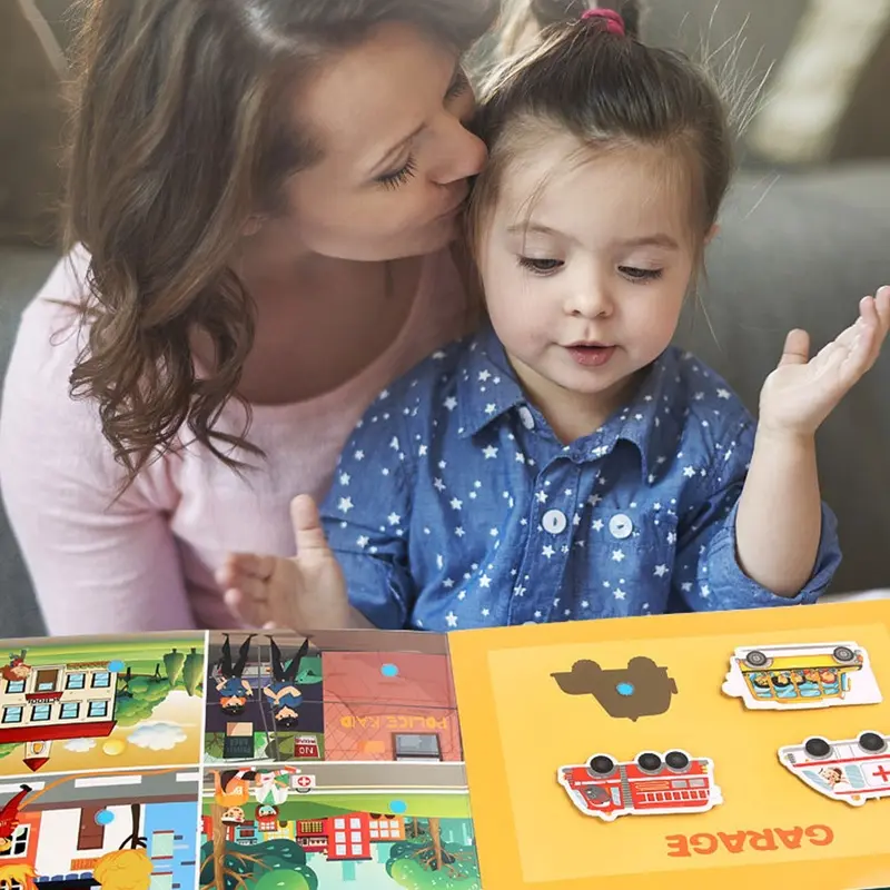 QWZ New Montessori Baby Busy Book DIY Toddlers Cognition Fun Sticker Quiet Book Early Learning Education Toys For Kids Gifts