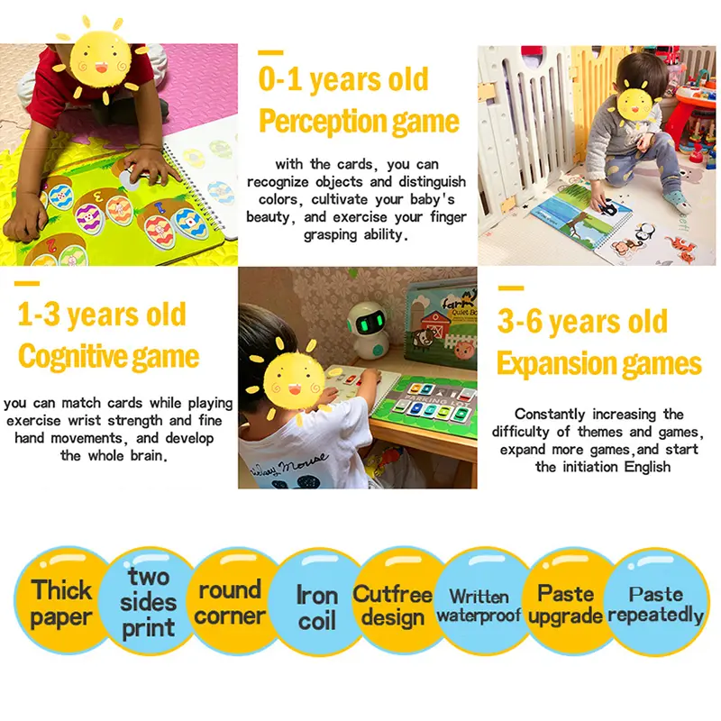 Quiet Busy Book Montessori Toys for Toddler Preschool Activity Binder Busy Board Autism Early Educational Learning Toys For Baby