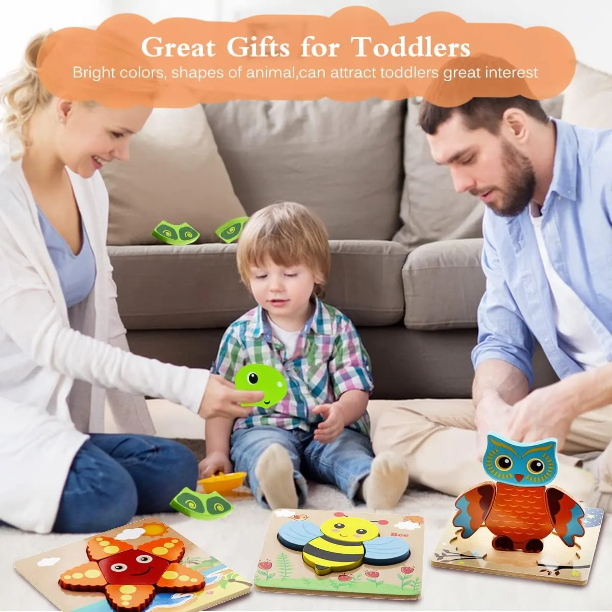 Montessorri Wooden Toy Puzzle Cartoon Animals Education Learning Color Cognition Intelligence Puzzle Game Baby Toy Kid Gift