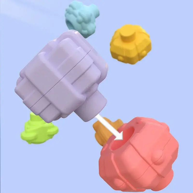 Montessori Baby Toys Stack Pull Blocks Games 0-12 Months Color Shade Sensory Development Learning Educational Toys Babies Infant