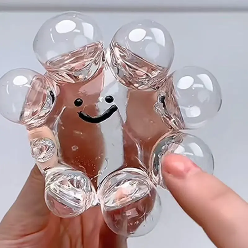 Stress Relief Balls 5 Cm Stress Ball Squeeze Toy Squishy Fidget Toys Crystal Transparent Bouncy Bubble Ball Stress Reliever Toys