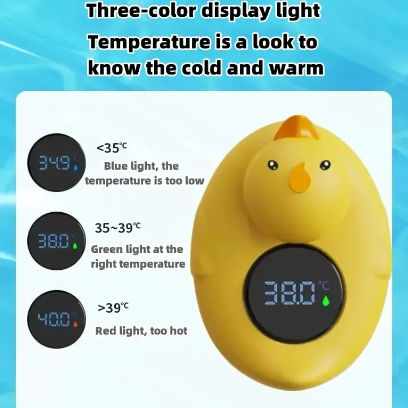 Little Yellow Duck Thermometer Baby Bathtub Shower Water Thermometer Baby Safe Temperature Sensor Floating Waterproof Baby
