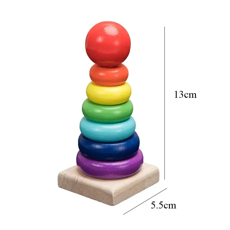 Juguete educativo Montessori en 3D para bebé, bloques de madera coloridos para aprendizaje infantil, regalo de Navidad