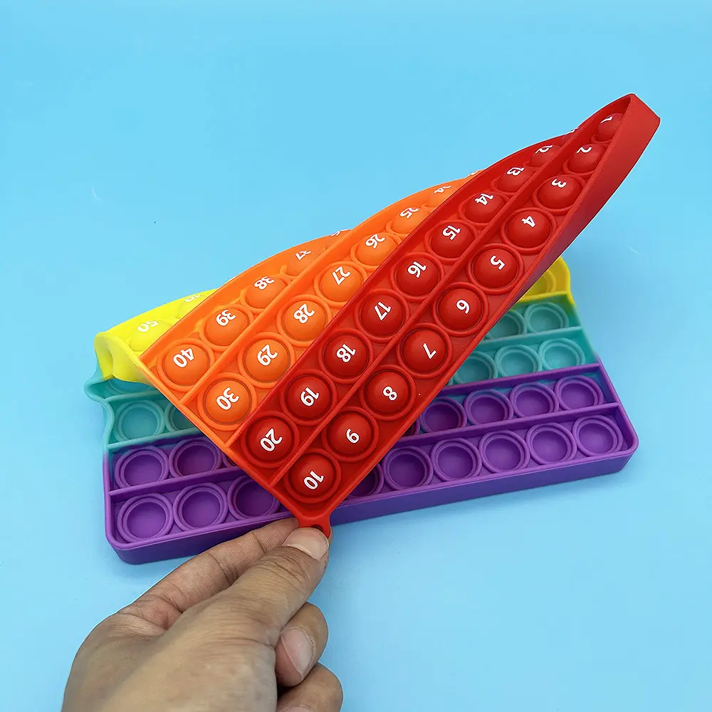 20cm/7.9in 1~100 Numbers Large Math Toys, Square Colorful Push Bubble Fidget Education Toys
