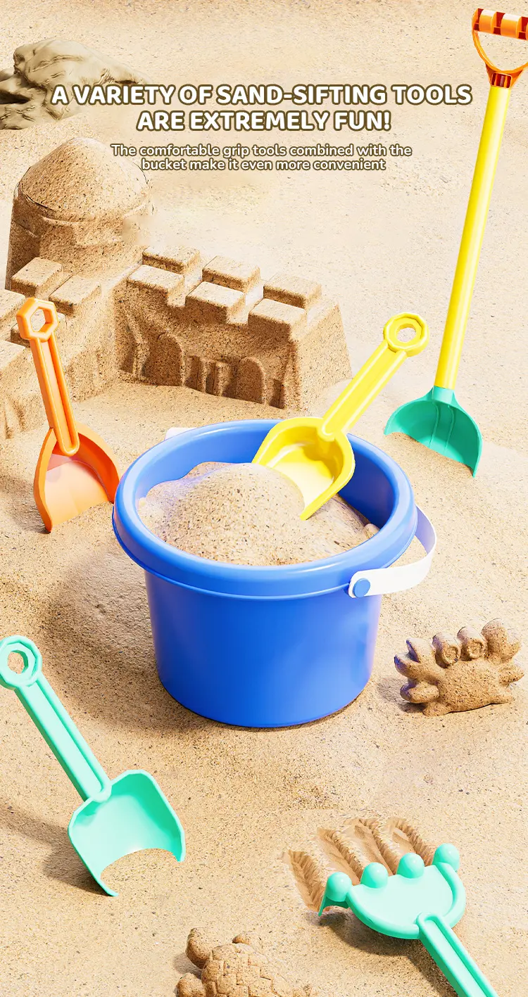 Beach Digging Sand Tool Bucket Shovel Rake Set Animal Sand Molds Outdoor Game Seaside Beach Sandbox Play Toy Kid Toddler Gift
