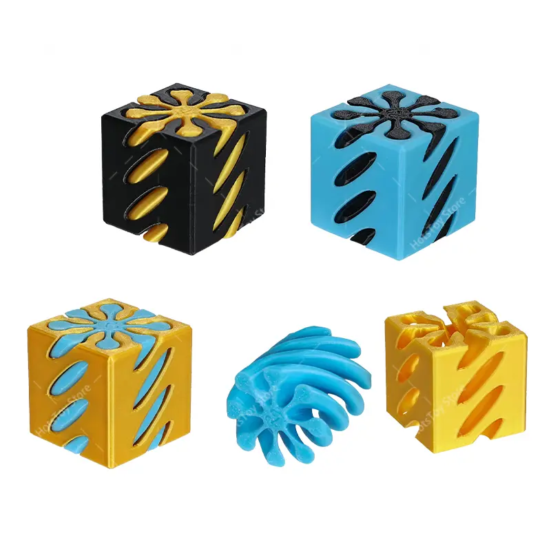 New 3D Printed Spiral Cone Toy Impossible Pyramid Gourd Santa Hat Passthrough Sculpture Mini Vortex Thread Illusion Fidget Toy