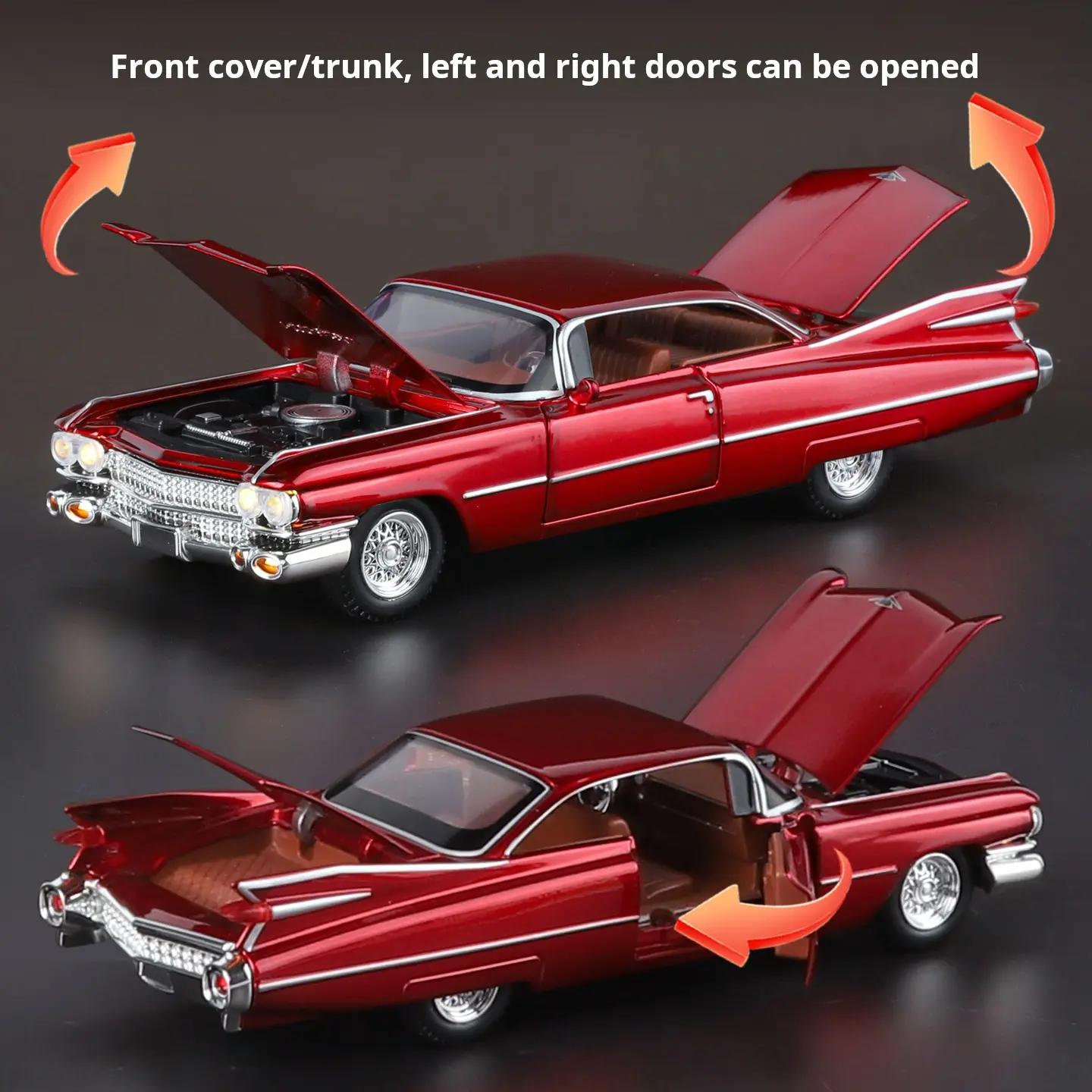 1:32 Cadi Coupe Vintage Cars Alloy Car Model Diecast Classics Adult Souvenir Gift Static Display Car Model Gift