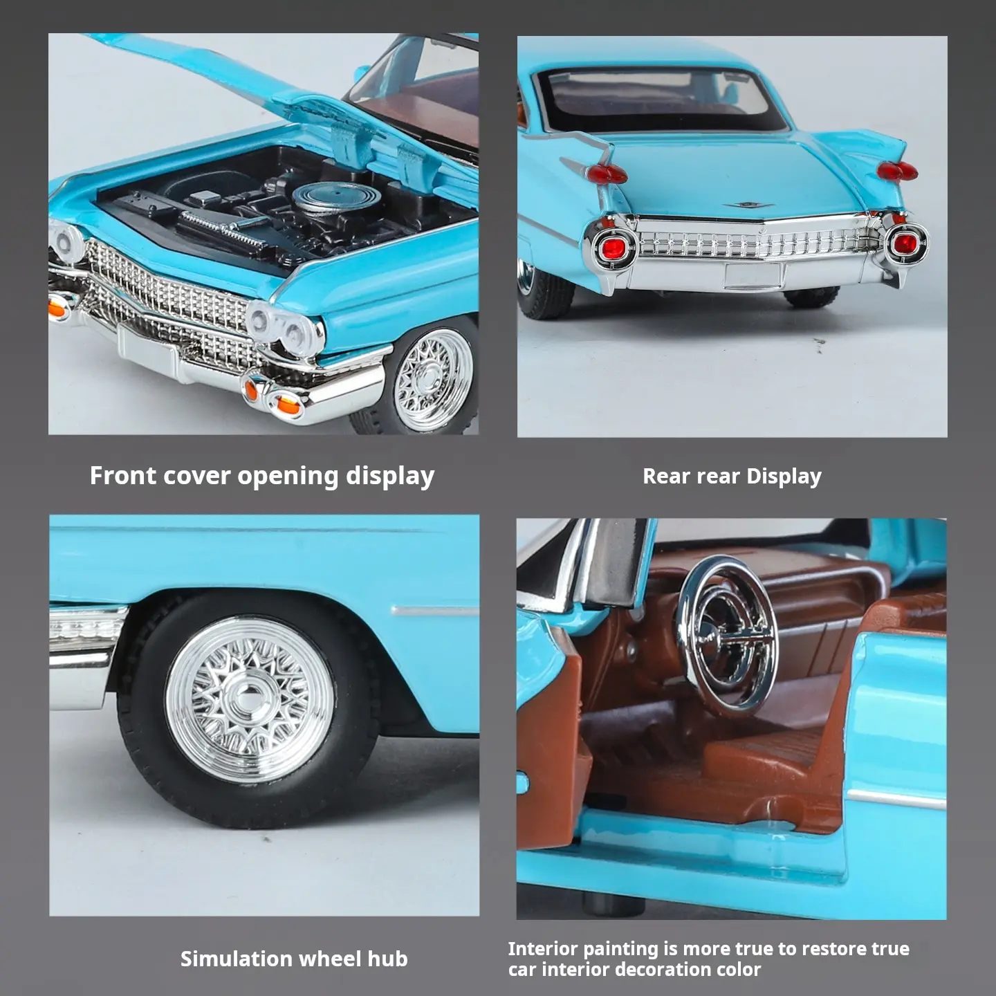 1:32 Cadi Coupe Vintage Cars Alloy Car Model Diecast Classics Adult Souvenir Gift Static Display Car Model Gift