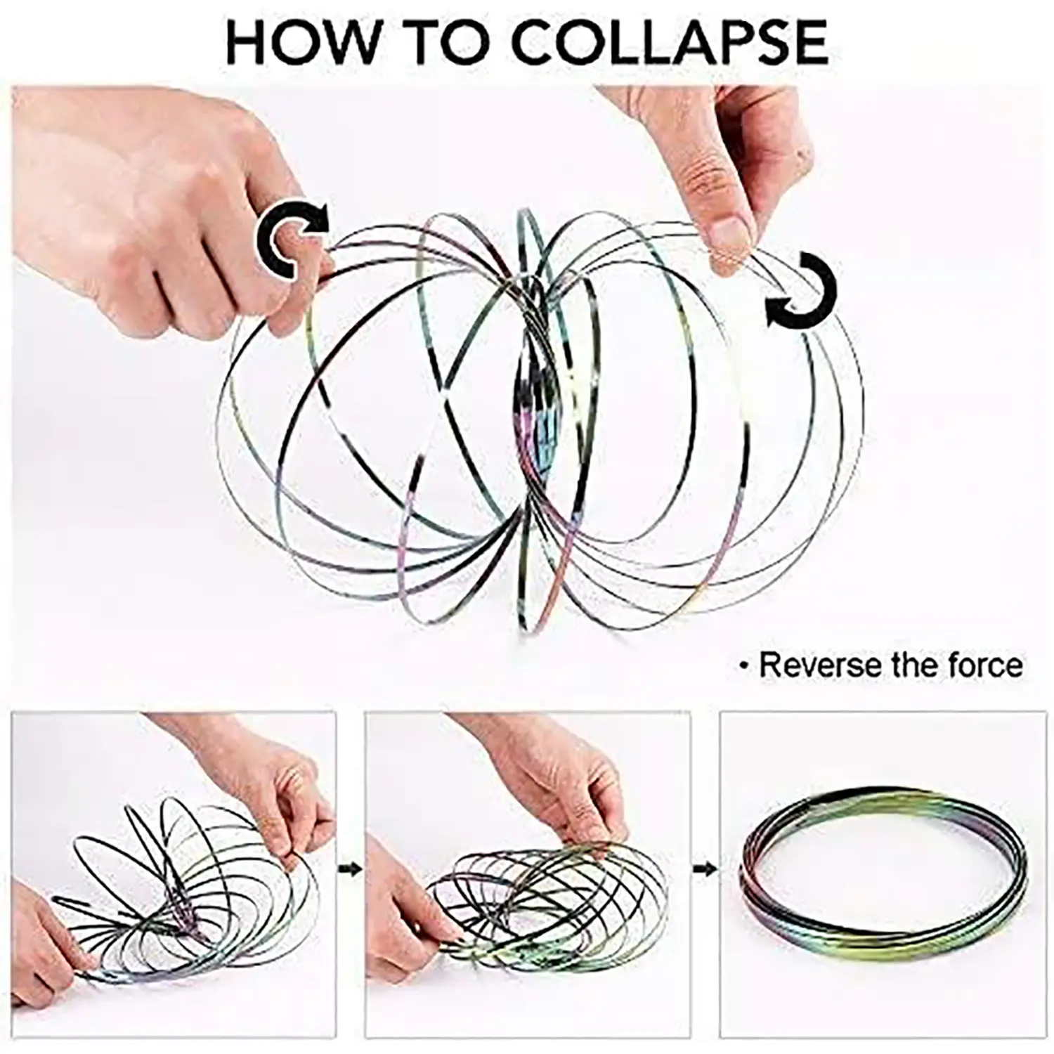 New Unique Stress Relieving Magic Stress Relieving Toy Metal Fluid Stainless Steel Deformable Rotating Spring
