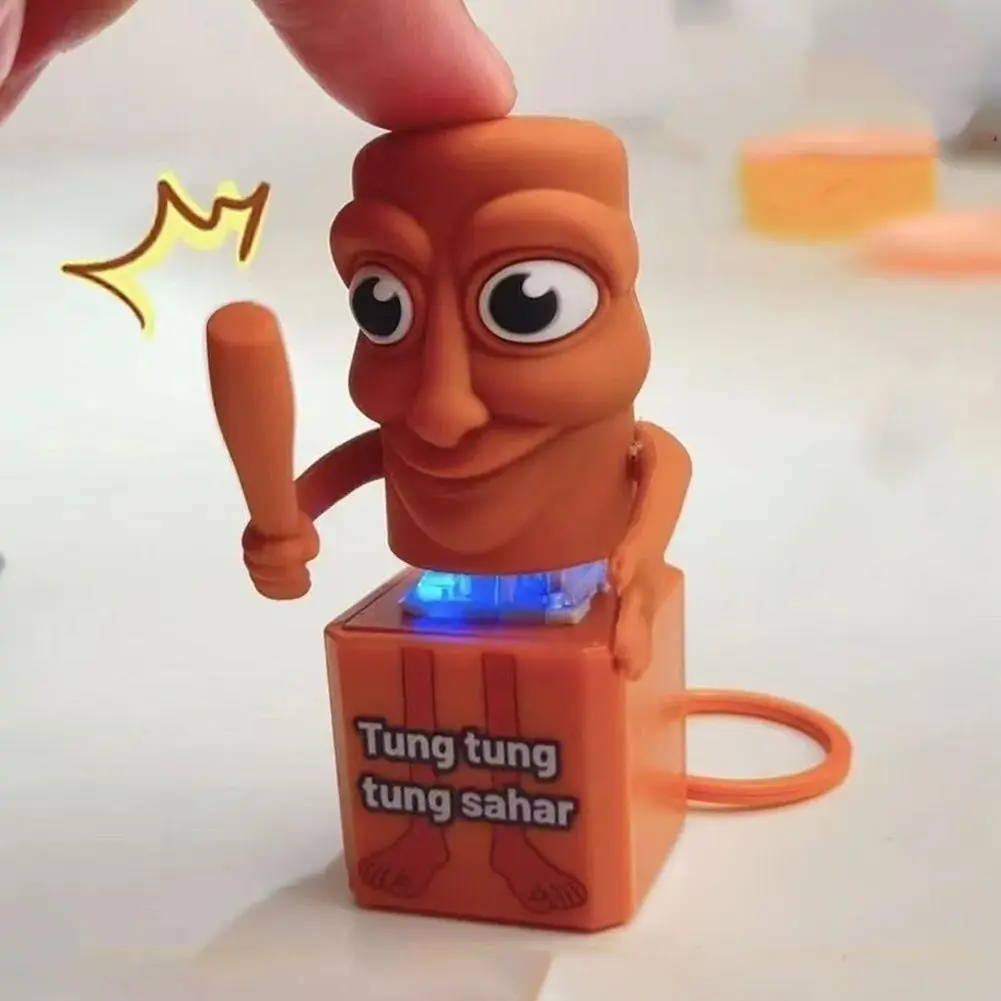 Tung Tung Tung Sahur Stickman Desktop Ornament Model Creative Quirky Press And Light Up Stress Relieving Toys Ornaments 2025 New