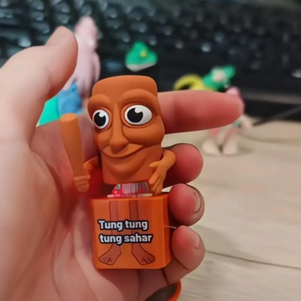 Tung Tung Tung Sahur Stickman Desktop Ornament Model Creative Quirky Press And Light Up Stress Relieving Toys Ornaments 2025 New