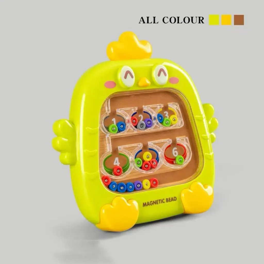 Magnetic Sorting Game Montessor Hands-On Learning Toys for Kid，Magnetic Color Number Maze Board Pen Moving Bead Games Fine Motor