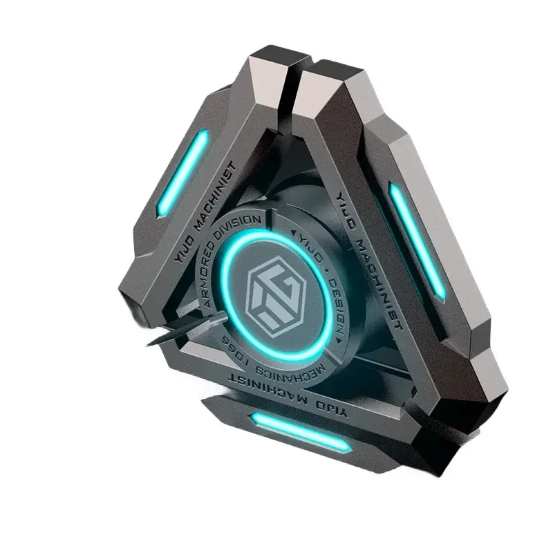 Triangle Metal Alloy Luminous Gyroscope Intelligent Black Technology Fidget Spinner Hand Rotation Stress Relieving Toy Boy Adult