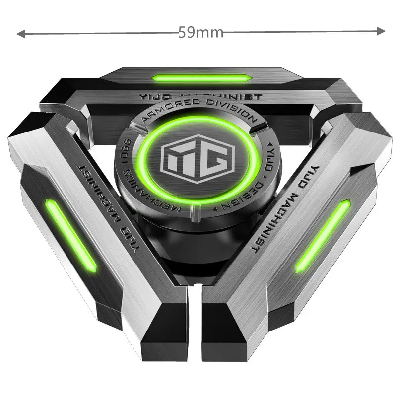 Triangle Metal Alloy Luminous Gyroscope Intelligent Black Technology Fidget Spinner Hand Rotation Stress Relieving Toy Boy Adult