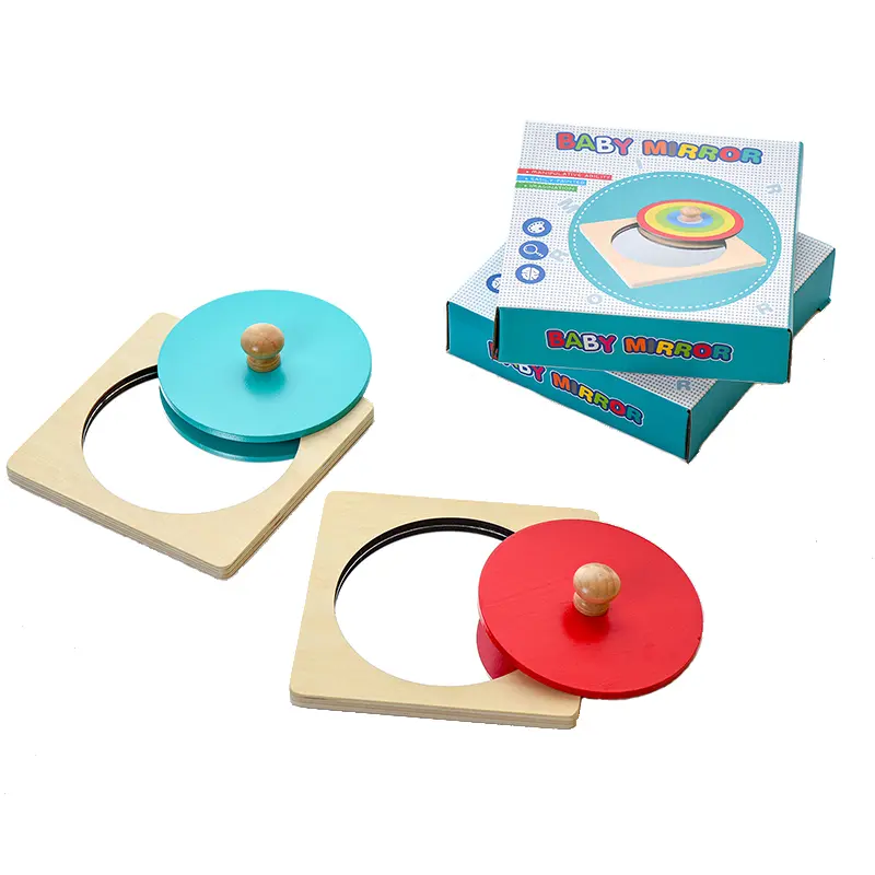 Children Montessori Mirror Puzzle Busy Board Sensory Toys Early Educational Wooden Toy For Toddler Preschool Teaching Aids Gifts