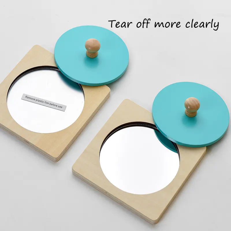 Children Montessori Mirror Puzzle Busy Board Sensory Toys Early Educational Wooden Toy For Toddler Preschool Teaching Aids Gifts