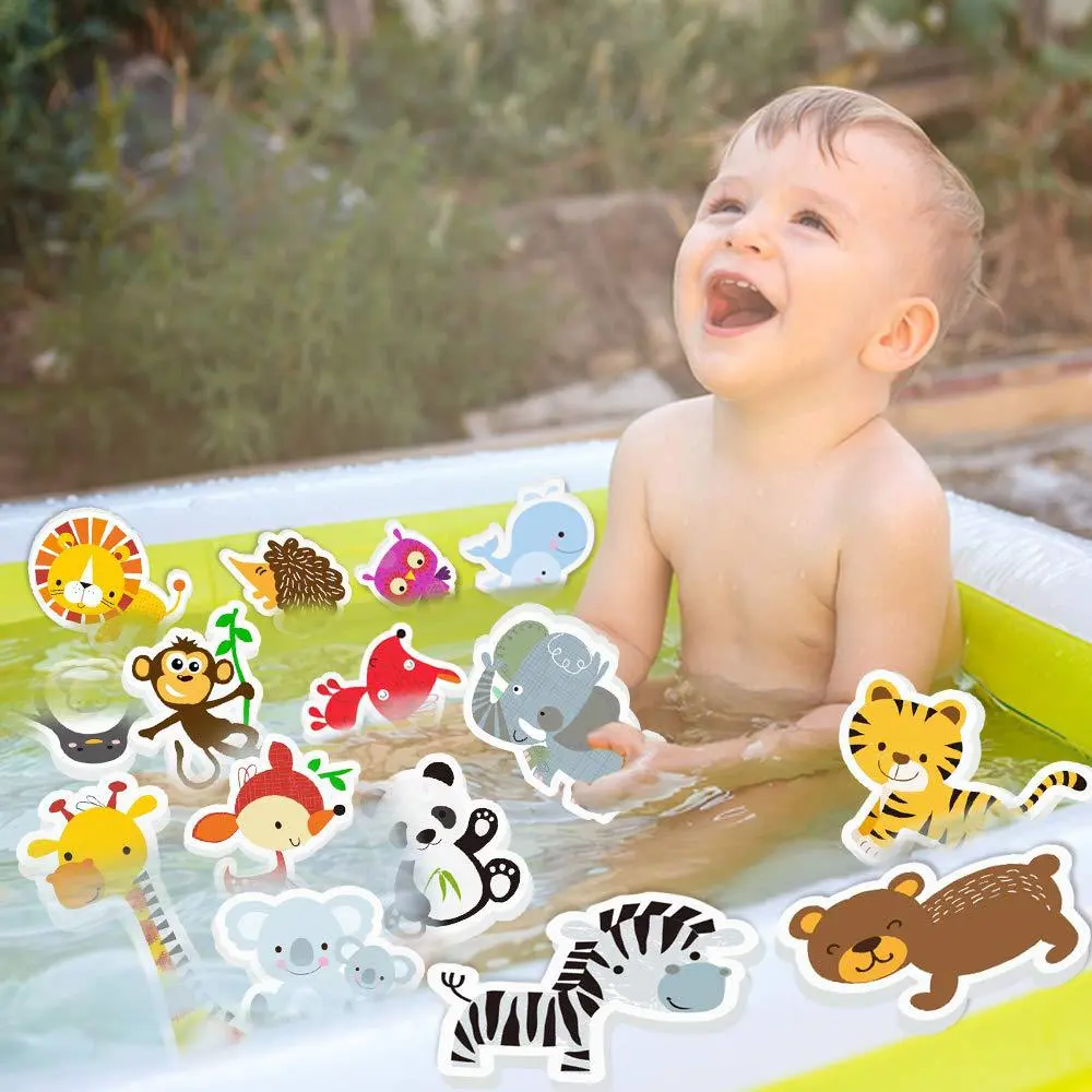 Baby Bath Toys for Kids Cute Duck Animal Traffic Cognitive Floating Toy Children Soft EVA Paste Bathroom Bathtub Water Play Toys