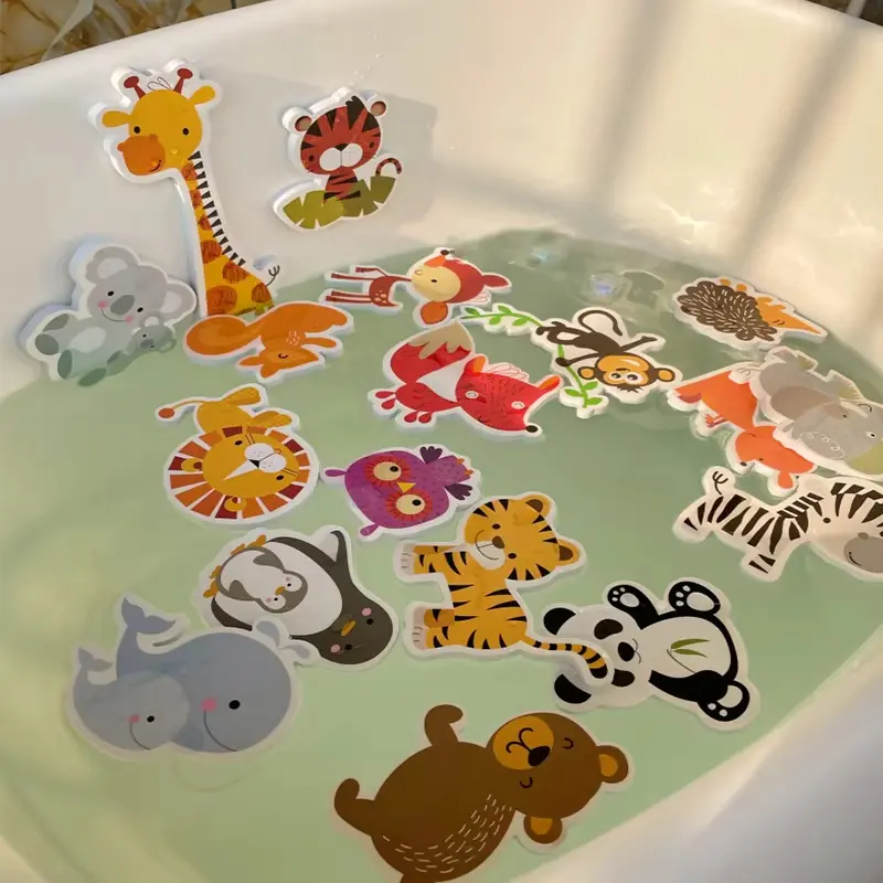 Baby Bath Toys for Kids Cute Duck Animal Traffic Cognitive Floating Toy Children Soft EVA Paste Bathroom Bathtub Water Play Toys