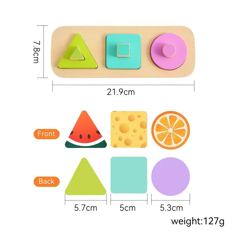 Montessori Wood Toys for Kids Wooden Sorting Stacking Toys for Baby Toddlers Educational Shape Color Sorter Preschool Kids Gifts