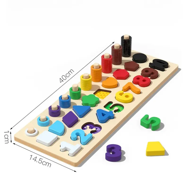 Montessori Counting Stacking and Mathematical Sorting Game Digital Block Puzzle Cognitive Educational Toy Gift for Toddlers