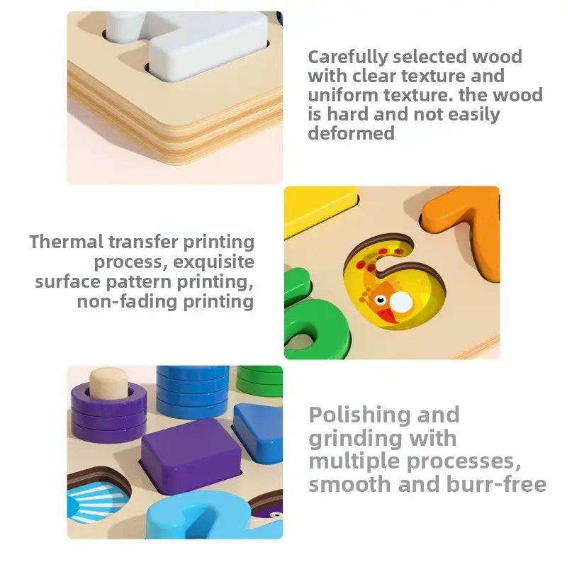 Montessori Counting Stacking and Mathematical Sorting Game Digital Block Puzzle Cognitive Educational Toy Gift for Toddlers