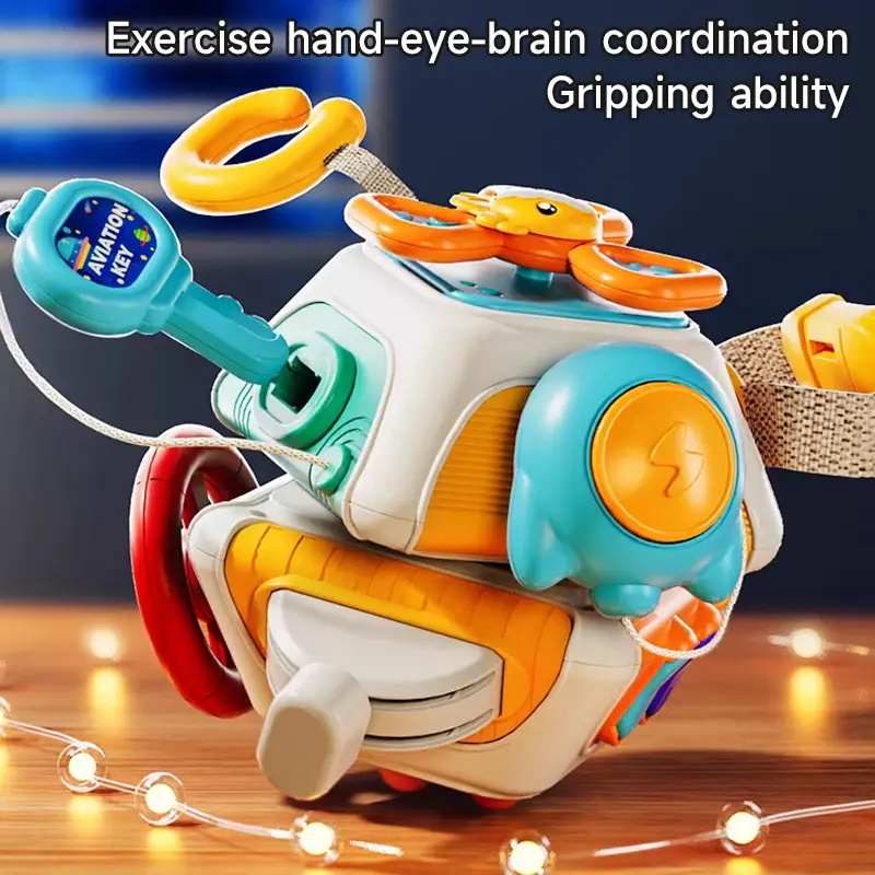 Montessori Children Puzzle Early Education Toy Busy Hand Grasping Ball Toy Baby Placation Toy Hand Eye Coordinate Train Toy Gift