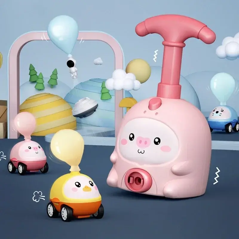 Kids Rocket Balloon Launcher Toys Educational Inertial Air Power Balloon Car Tower Science Toys For Children Birthday Gift