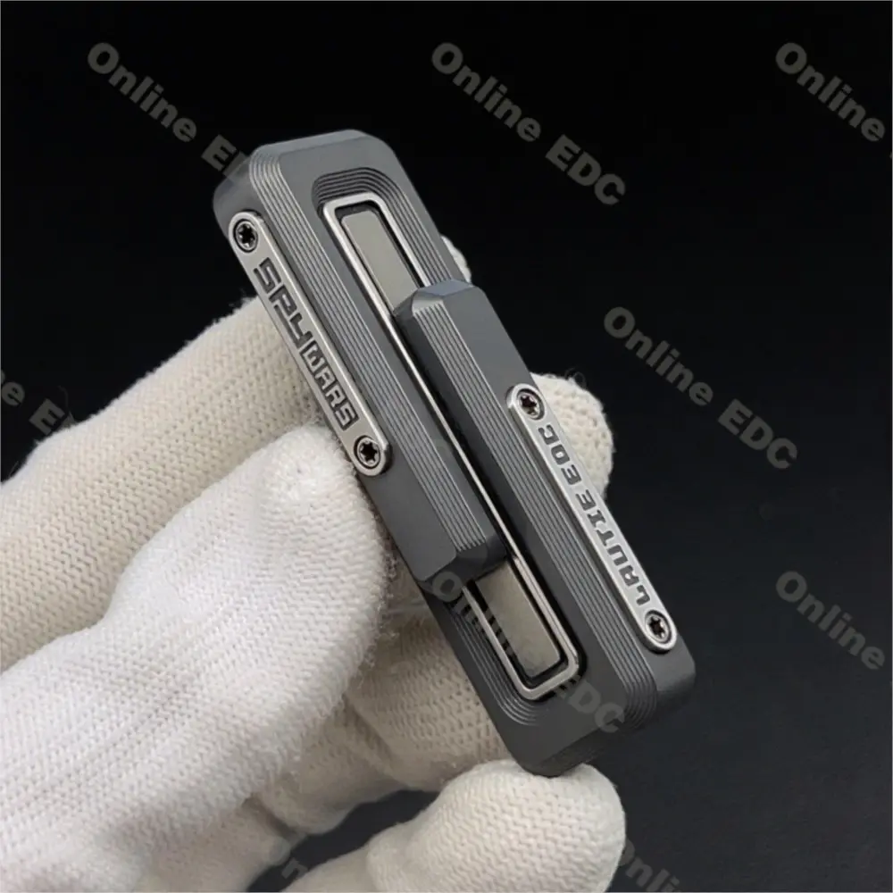 Used EDC Toys LAUTIE Xlock 2.0 Zirconium Fidget Slider Stress Relief Toy Portable Office Desk Accessories Push Slider