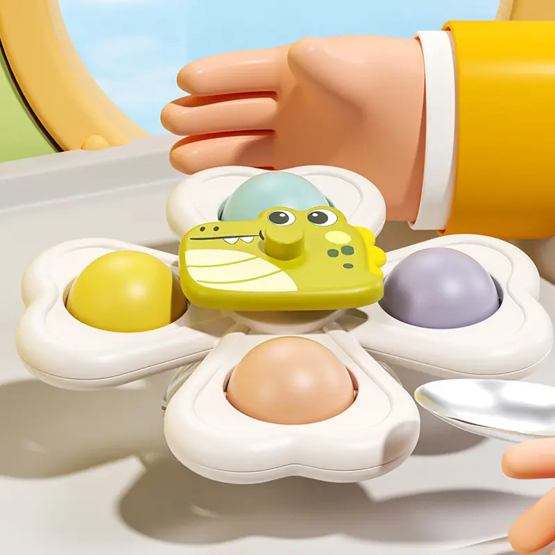 3PCS Suction Cup Rotating Toy for Baby Hand-eye Coordination Educational Training, Bath & Travel toy, Birthday Christmas Gift